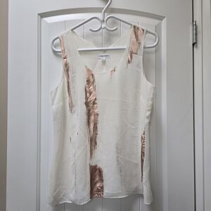 Calvin Klein Women's White and Copper Top